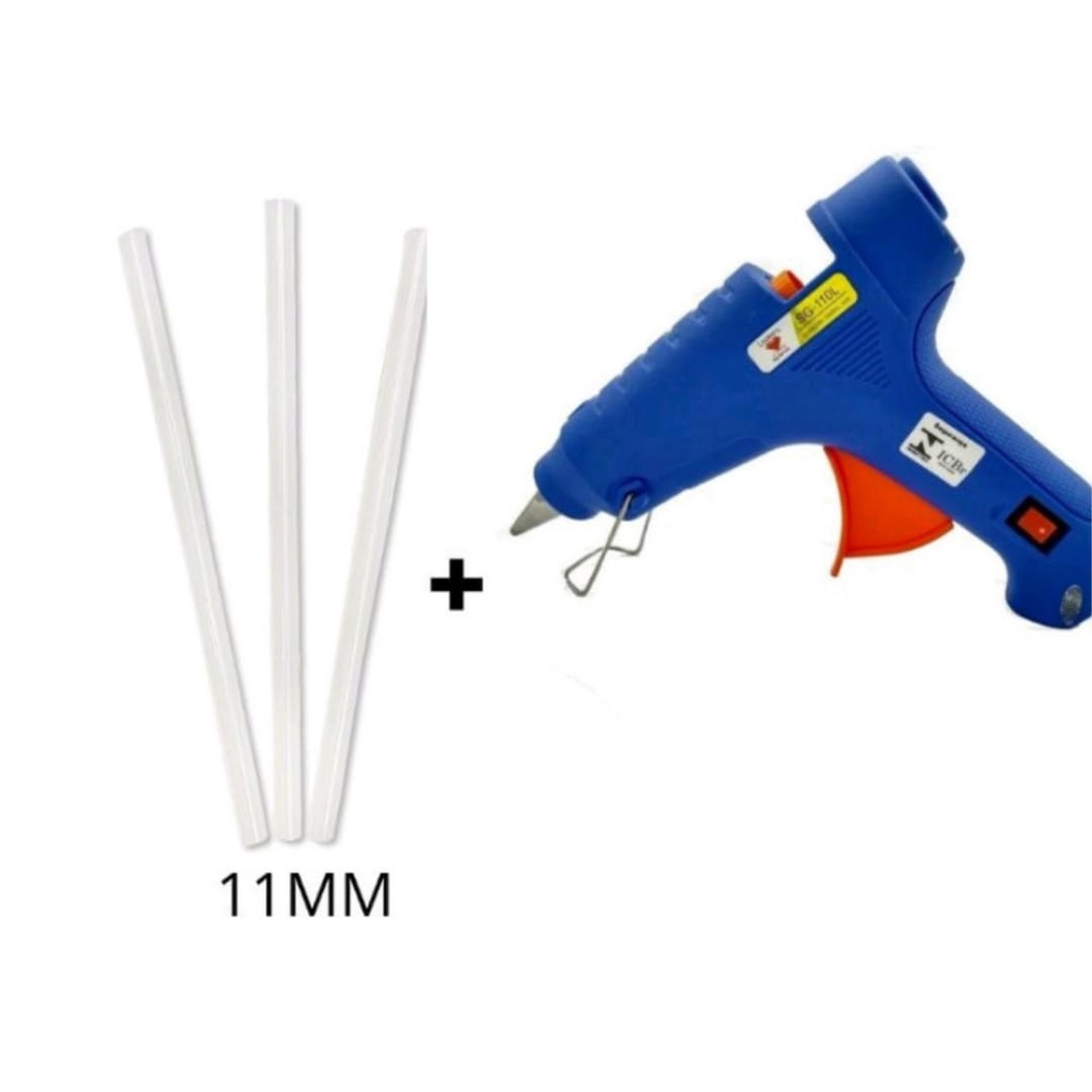 Pistola Cola Quente Bivolt 60W + 3 Bastão de Cola 11mm
