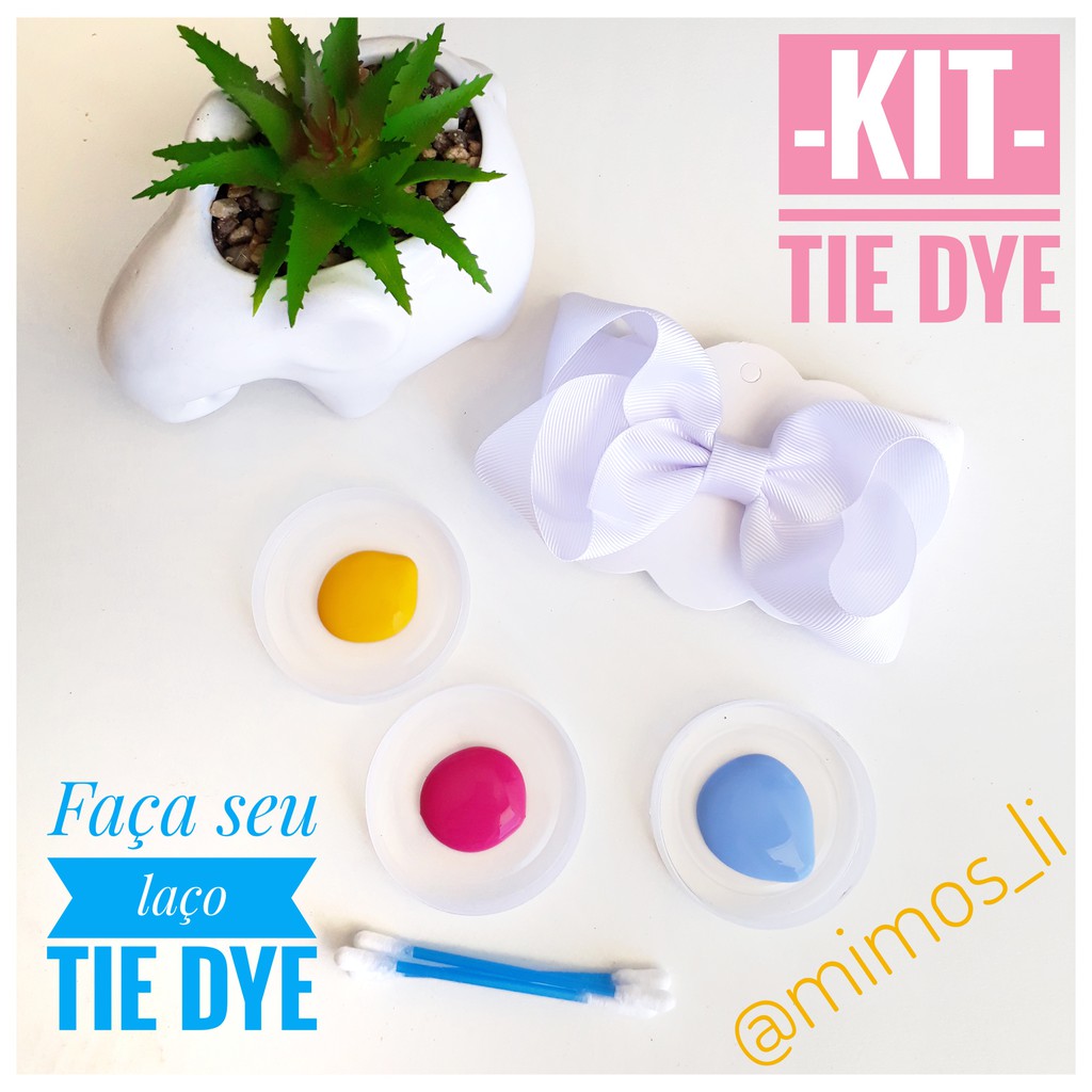 kit laço Tie Dye faça você mesmo