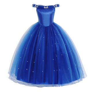 Cinderela vestido para meninas crianças princesa vestido meninas fora do  ombro festa traje com luvas varinha mágica para festa de aniversário