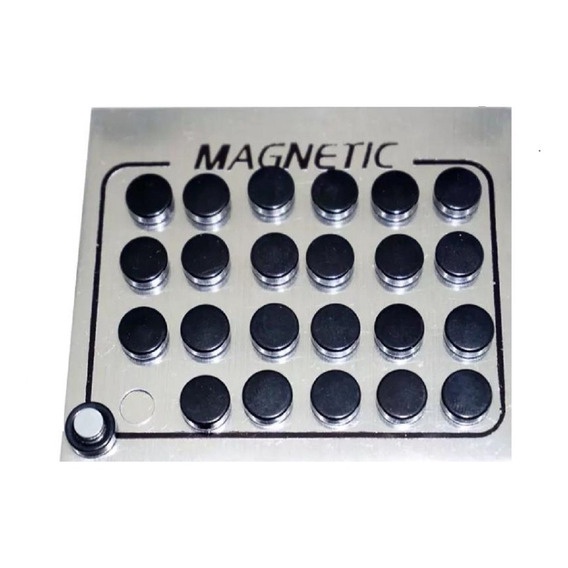 kit 12 peca Brinco Falso Alargador Magnético Preto Aço