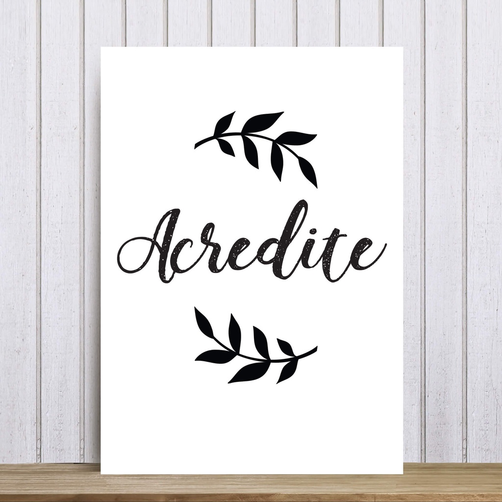 Placa Decorativa Frases De Motivação Acredite 30x40cm Shopee Brasil 3273