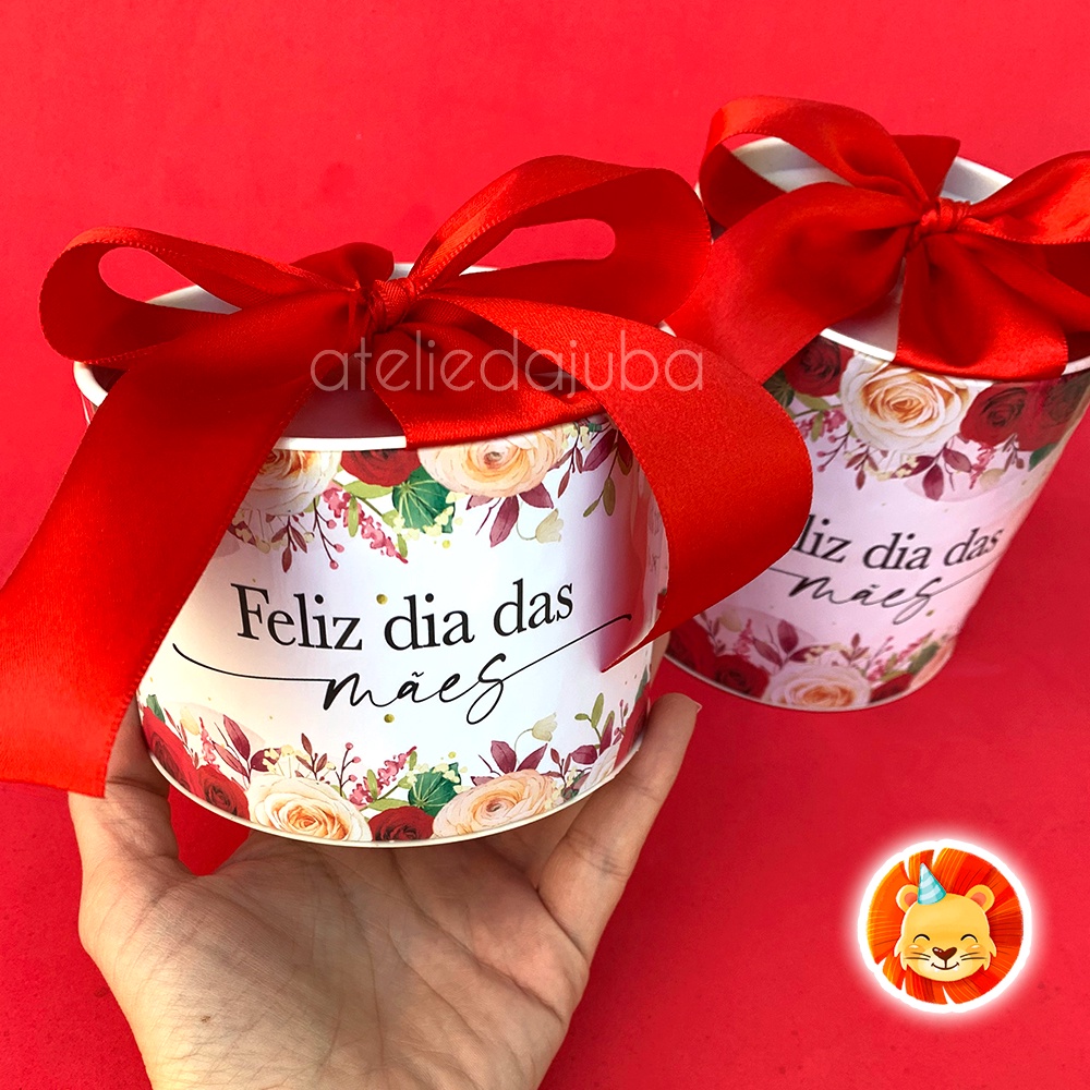 KIT Tubolatas Dia das Mães Rosas Lembrancinha - 10x10cm ou 7x10cm em Oferta na Shopee