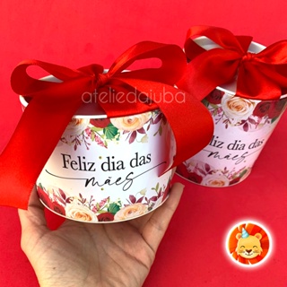 KIT Tubolatas Dia das Mães Rosas Lembrancinha - 10x10cm ou 7x10cm em Oferta na Shopee