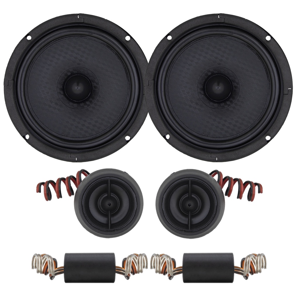 Kit 2 duas Vias com 200W RMS Real 6" Polegadas + Crossover + Tweeter Neodímio - Cód. 4004