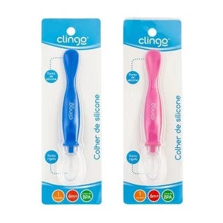 Colher Silicone Macio Bebê Introdução Alimentar BLW Alimentação Ponta Dupla Menina Menino