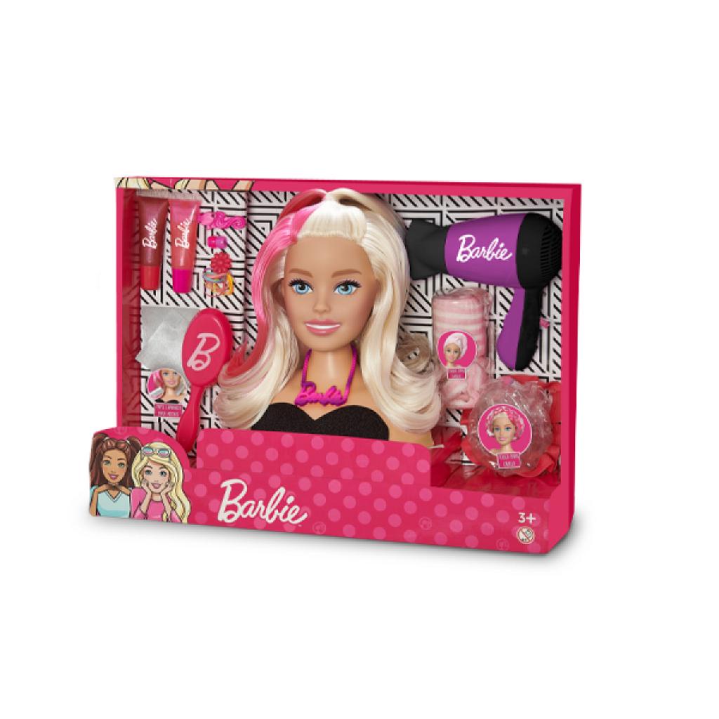 Cabeca busto boneca barbie cabelos pentear acessorios pupee