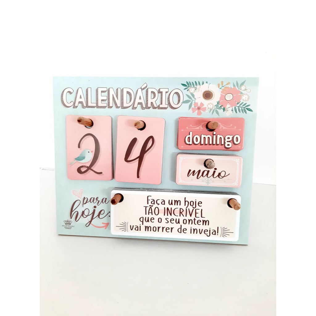 Calendário Permanente de Mesa com Frases Motivacionais