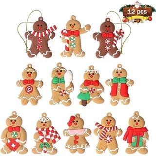 1 Conjunto Ornamento De Boneco De Gengibre 7.5cm De Altura Pendurado/Árvore De Natal/Decoração