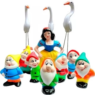 Branca de Neve e 7 anões e Trio de Garça Jardim em Cerâmica 11pçs *SUPER REALISTA*