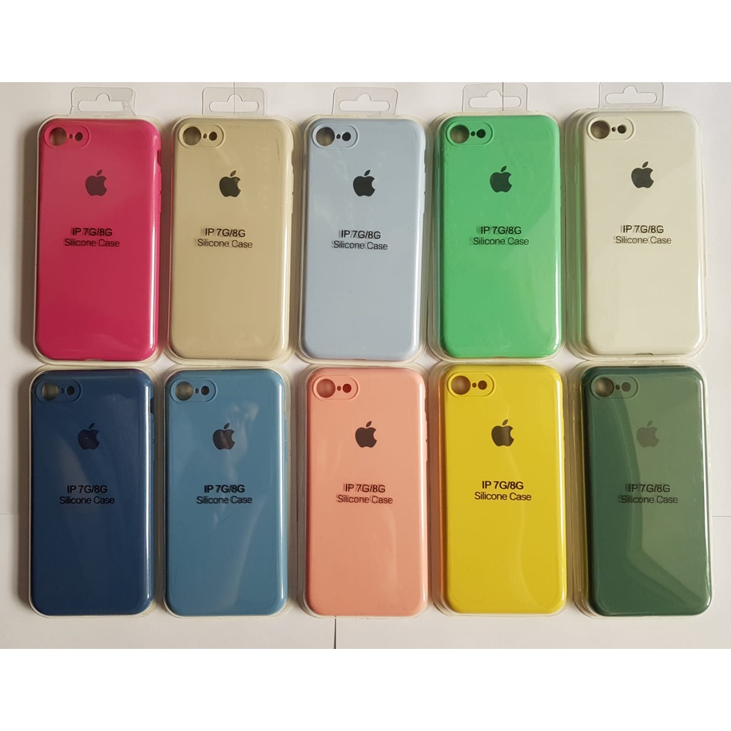 Capinha case Iphone 7/8 Silicone (Aveludada) Com protetor de câmera e fechada embaixo