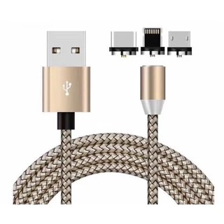 Cabo Usb Carregador Magnético 3 Em 1 Android Tipo C iPhone