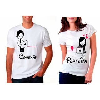 Kit 2 camisas personalizadas para namorados