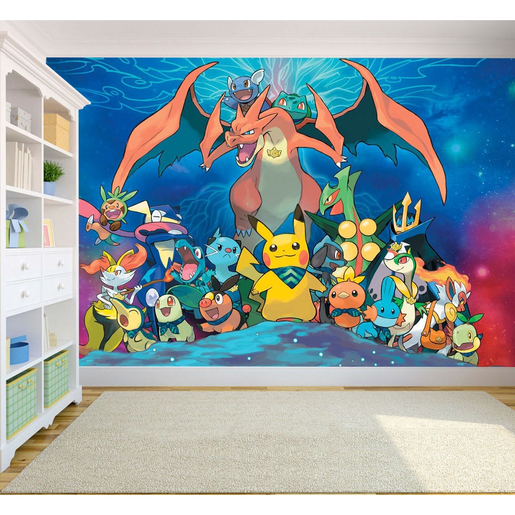 Papel de parede autocolante Personalizado Pokemon Pikachu