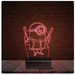Abajur Luminária Acrílico Led - Minions Filme Desenho 10
