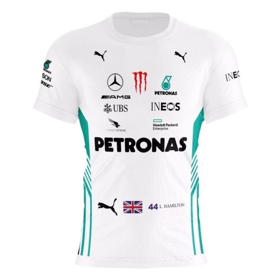 Camisa/Camiseta Lewis Hamilton Mercedes F1 Branca 2022