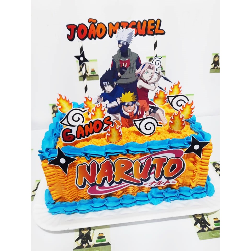 Topo Topper De Bolo Personalizado Aniversário Naruto