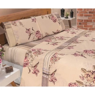 Lençol Queen 2,20m x 2,40m de Cobrir Superior Linha Charme Lindas Estampas Para Cama Box