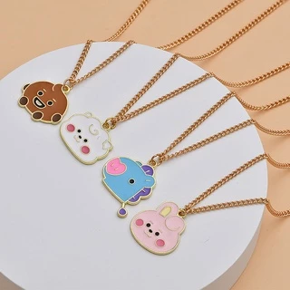 XiaoboACC BTS Bt21 Colar De Corrente De Ouro De Personagem De Cartoon Bonito