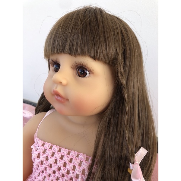 Bebê Reborn corpo todo em silicone boneca princesa Coelhinho 55cm +  Roupinhas