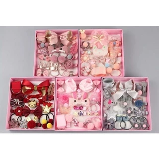 Conjunto grampos presilhas menina laços cabelo infantil kit 18 peças