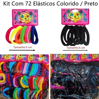 kit 36/72/ 216/Elástico Xuxinha de Cabelo rabico Cores Mescladas