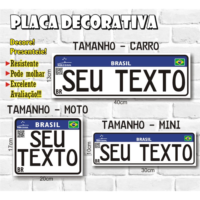 Placa Decorativa Moto Grau 244 17x20cm