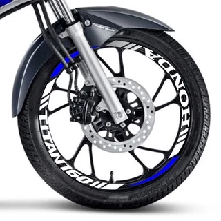 Adesivo Roda Honda Titan 160 Curvo Fácil Aplik Detalhe Azul