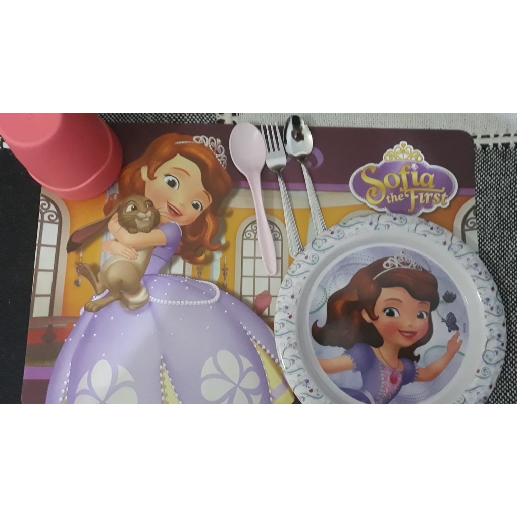 Kit Infantil Princesa Sofia Jogo Americano E Prato - 2 Peças