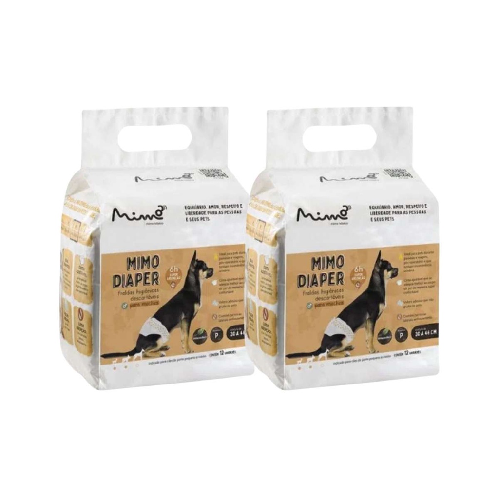 Fralda Higiênica para Cachorro Idoso Macho Mimo P 24 Un | Shopee Brasil