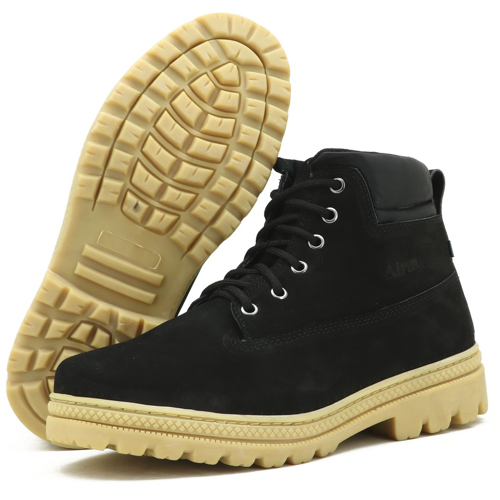 Coturno Adventure Trekking de Couro Legítimo Na Cor Preta Atron Shoes - 256