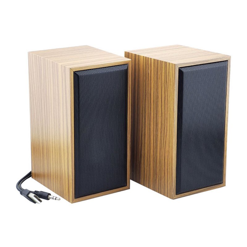 Caixa De Som Usb Para Pc / Notebook 6w Rms Madeira - FT168