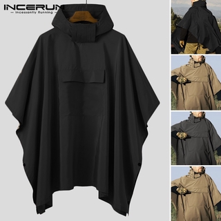 INCERUN Camisa De Morcego Da Moda Masculina Cor Sólida Zipper Capa Com Capuz Casaco Solto