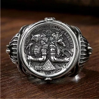 Novo Anel Horus Anubis Wanderer Antigo Egito Personalidade Masculino