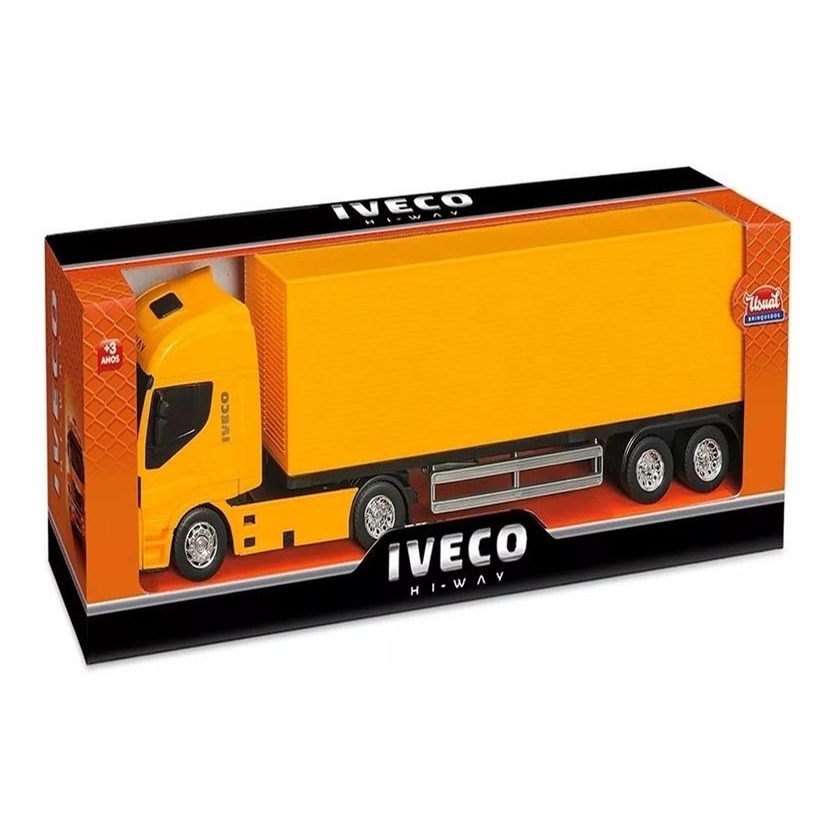 Caminhão de Brinquedo Infantil Carreta Iveco Grande Amarelo no