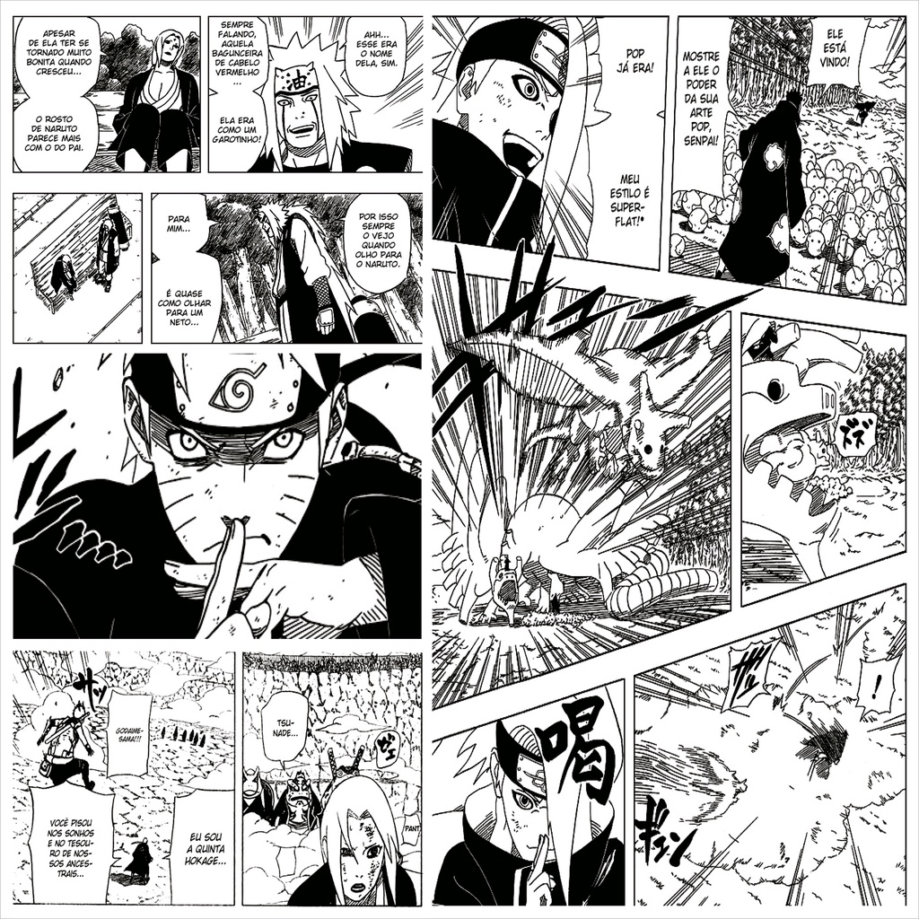 Papel De Parede Adesivo Lavável Quarto Mangá Naruto Anime 50x50