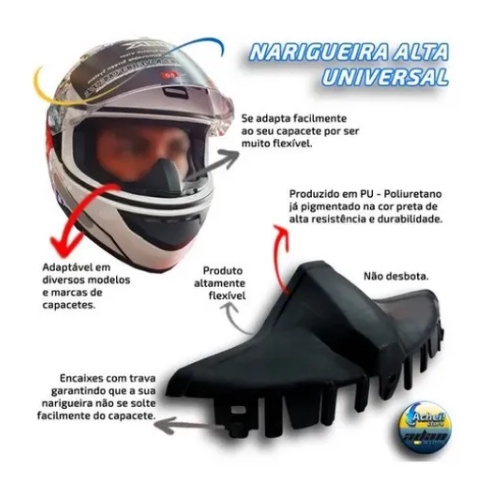 Narigueira Para Capacetes UNIVERSAL ALTA compativel san marino fw3 ...