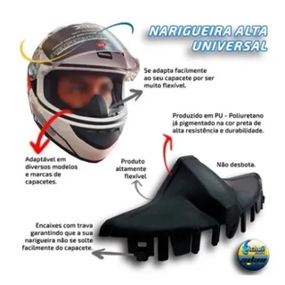 Narigueira Para Capacetes UNIVERSAL ALTA compativel san marino fw3 automatic ebf ls2 ff358 ff353 norik ff302 ff396 fw3 gt12 x11 gt5 ff391 pro tork fechado gt classic helt mixs x11 evo axi eagle black
