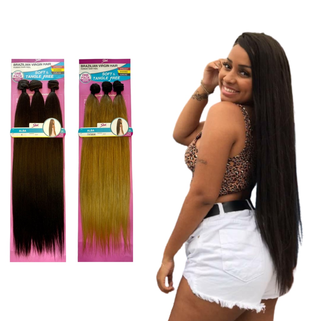 Cabelo Orgânico Bio Vegetal Alba Sleek 80cm 260g