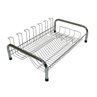 Escorredor De Louça 20 Pratos 7 Copos e Porta Talheres Aço Cromado resistente cama luxo