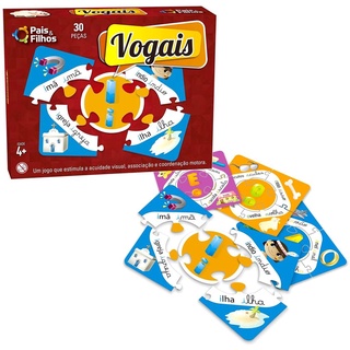 Jogo Pedagógico, Vogais, Coluna, 20 Peças, Multicor