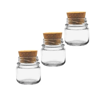 Mini Pote de Vidro 40ml com Tampa de Rolha Geleinha Brigadeiro Doces Velas - 12 und