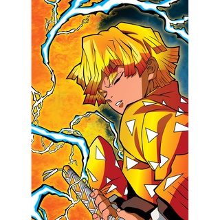 Quadro Metalizado Zenitsu Demon Slayer Anime Placa Decorativa Brilhant