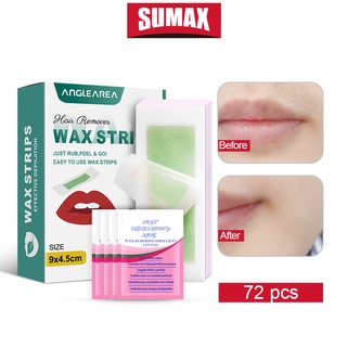 SUMAX Tiras De Cera Para Remoção De Pelos/Pernas/Braços Brasileiros/Biquíni Axilas/72