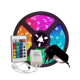 Fita Led 5050 Rgb Colorida IP65/IP20 5mt 16 Cores + Fonte + Controle