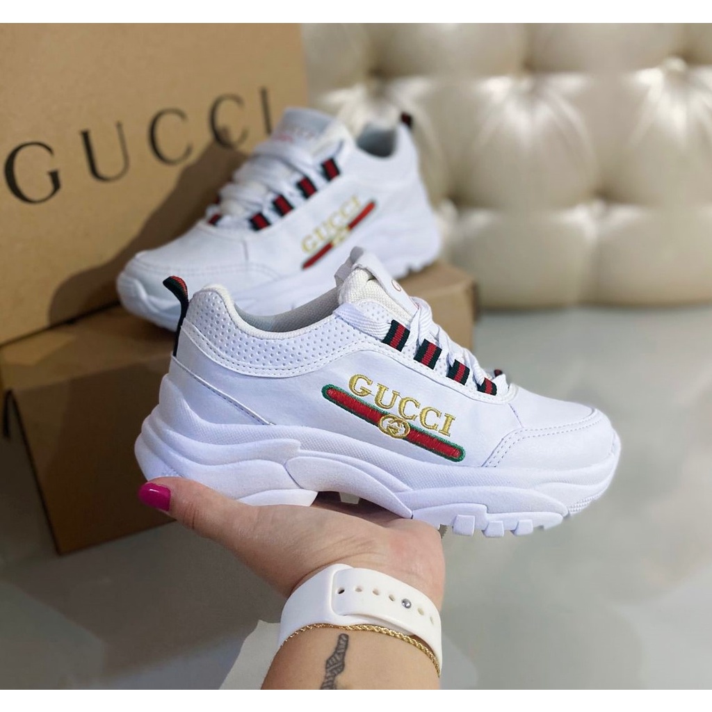 Tenis branco hot sale feminino gucci