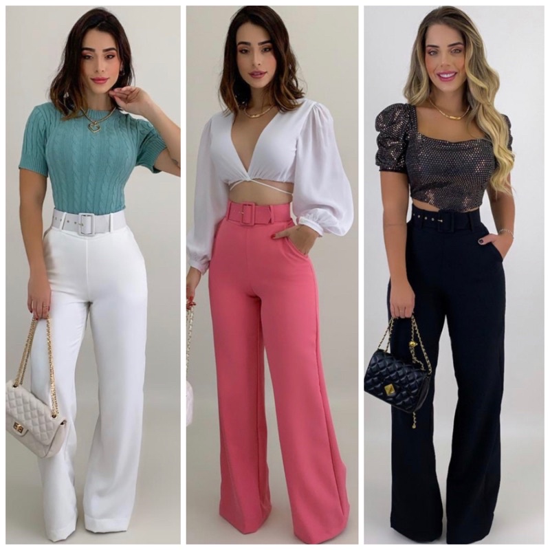 Calça social hot sale cintura alta