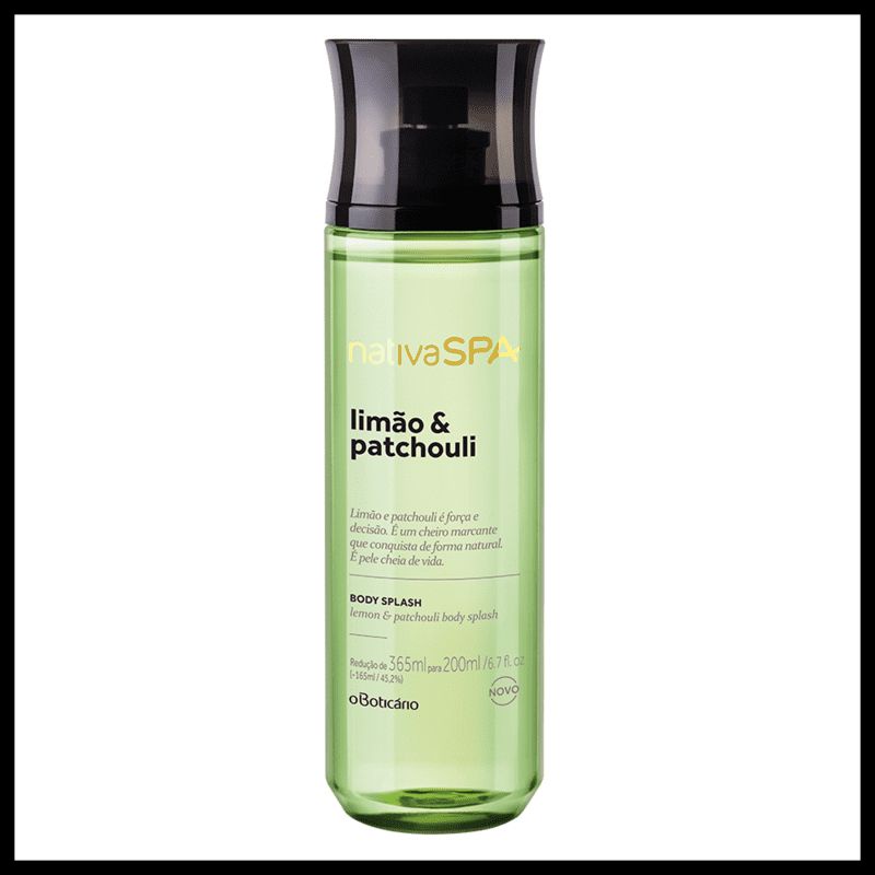 Desodorante Colônia Body Splash Nativa SPA Limão e Patchouli, 200ml