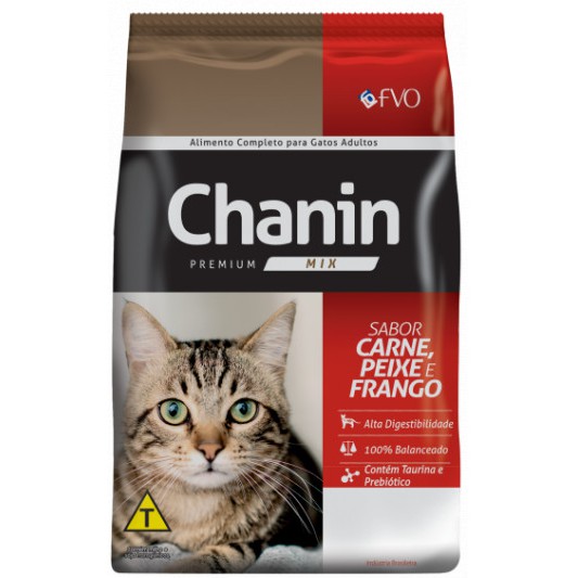 Ração para gato premium chanin mix saco 10,1 kg