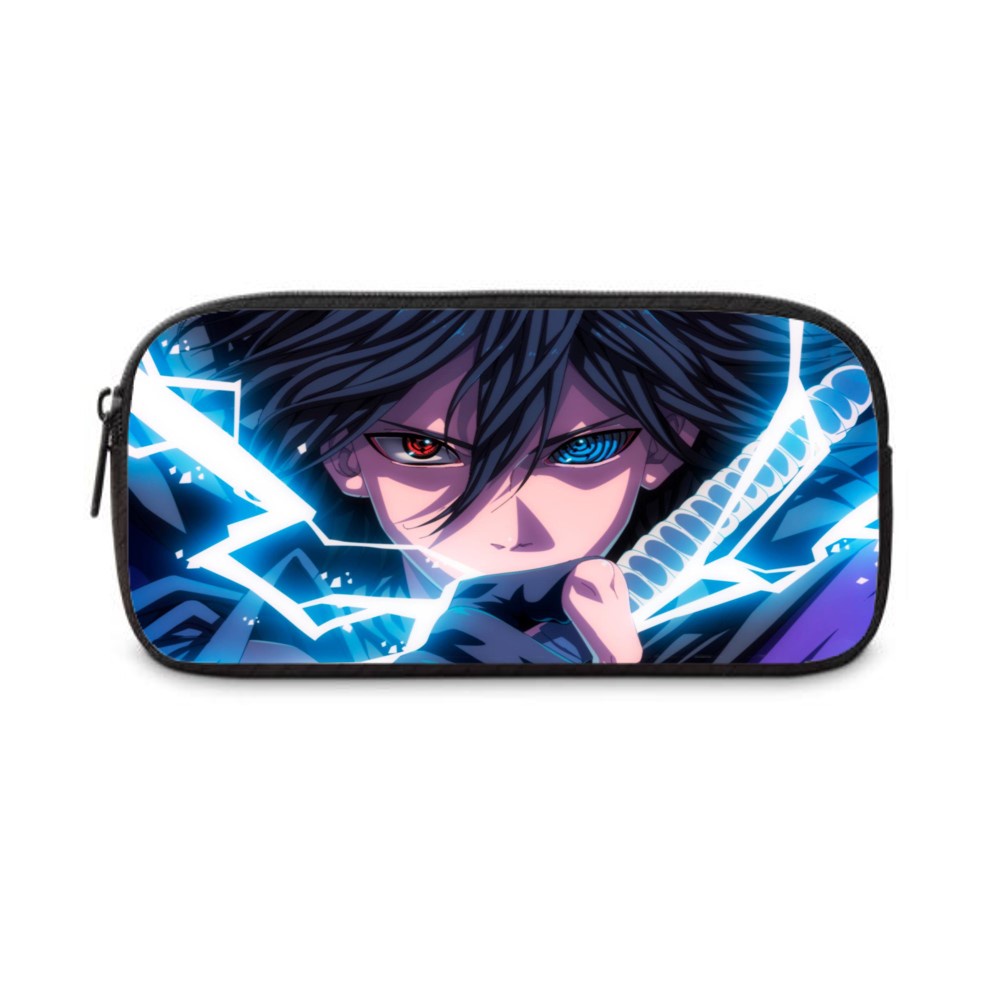 Kit mochila e estojo - Sasuke Uchiha desenho anime naruto tamanho