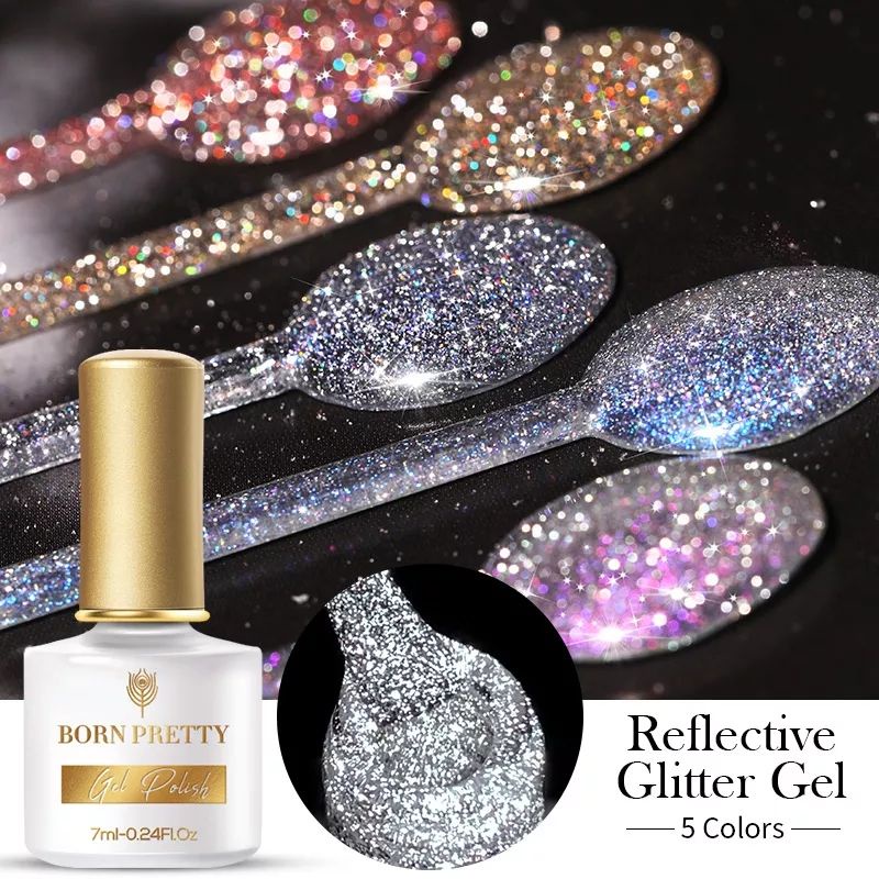 Esmalte em Gel Uv/Led Born Pretty Reflexive Glitter gel unha